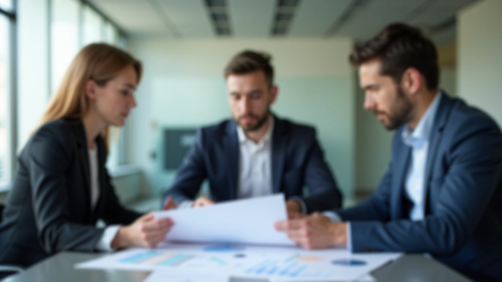 Geschäftsteam diskutiert Preisstrategien und Geschäftsplanung in modernem Büro
