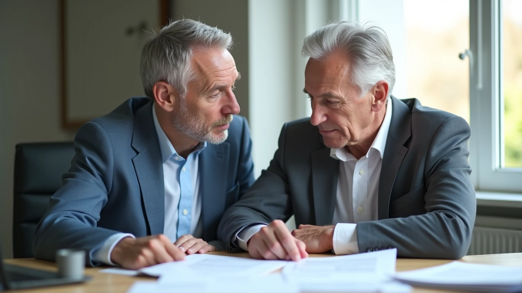 Finanzplaner zeigt Familie verschiedene Szenarien basierend auf Marktprognosen zur Inflation