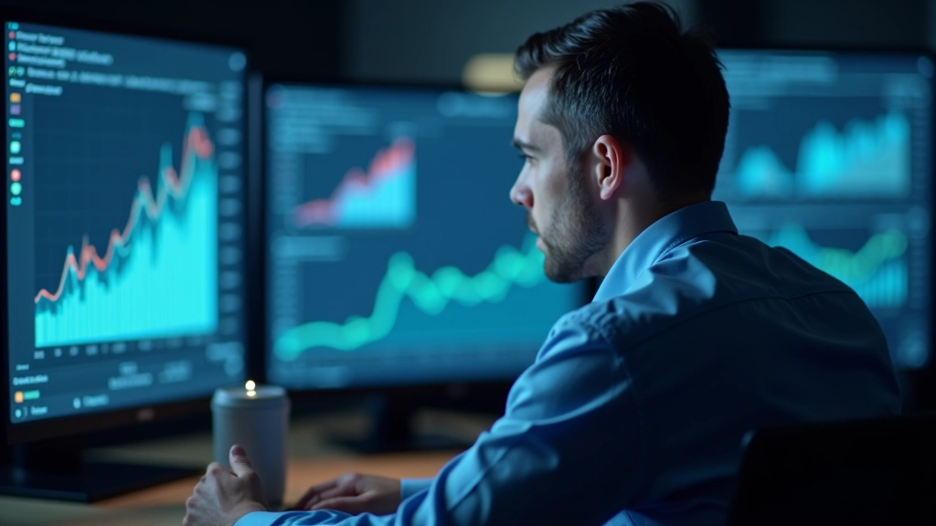 Finanzanalyst überprüft Marktdaten und marktbasierte Inflationsprognosen auf seinem Schreibtisch