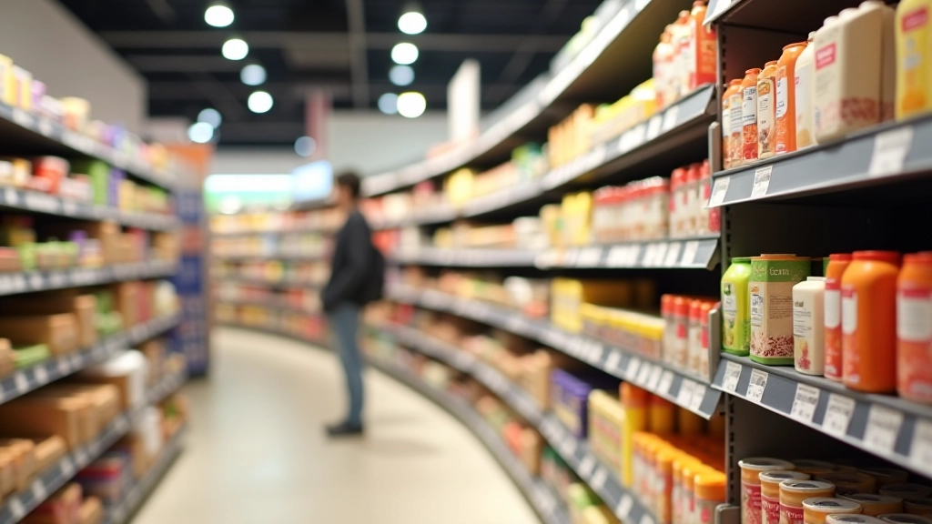 Einzelhandelsregale mit verschiedenen Produkten zeigen unterschiedliche Preisschildaufstellungen und Preisgestaltungsstrategien